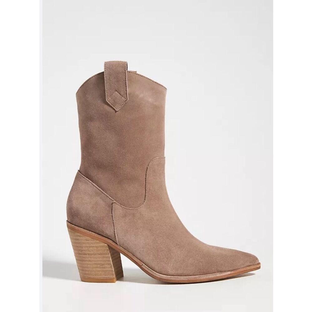 NWT Silent Night for Anthropologie Suede Western Ankle Boots 🤍